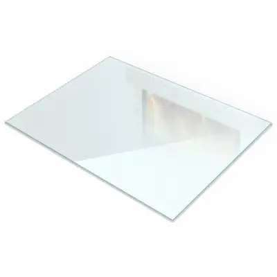 Halbtransparente rechteckige Glasplatte für Kamin