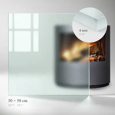 Halbtransparente rechteckige Glasplatte für Kamin