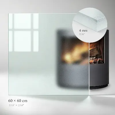 Halbtransparente rechteckige Glasplatte für Kamin