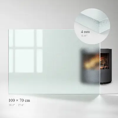 Halbtransparente rechteckige Glasplatte für Kamin