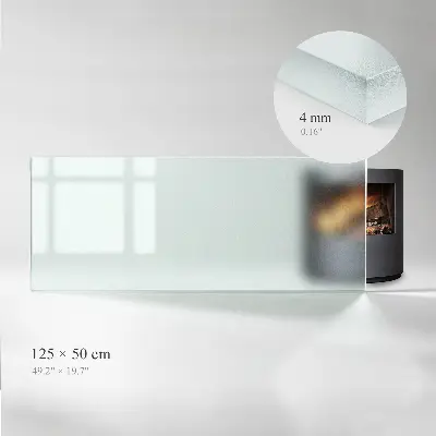 Halbtransparente rechteckige Glasplatte für Kamin