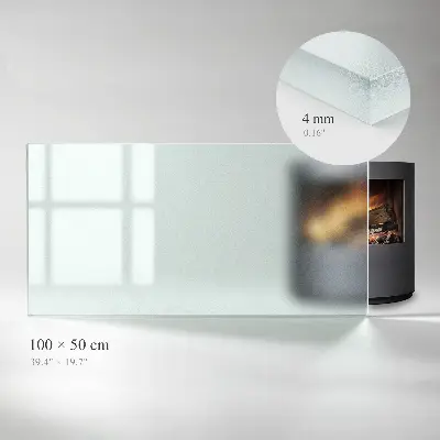 Halbtransparente rechteckige Glasplatte für Kamin