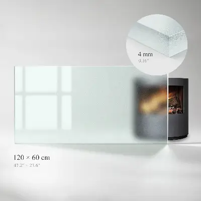 Halbtransparente rechteckige Glasplatte für Kamin