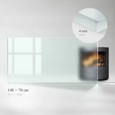 Halbtransparente rechteckige Glasplatte für Kamin