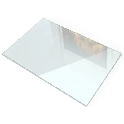 Halbtransparente rechteckige Glasplatte für Kamin