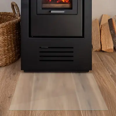 Halbtransparente rechteckige Glasplatte für Kamin