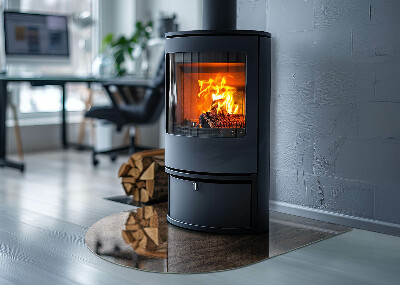 Glasplatte für Kaminöfen Kiefernholzmuster