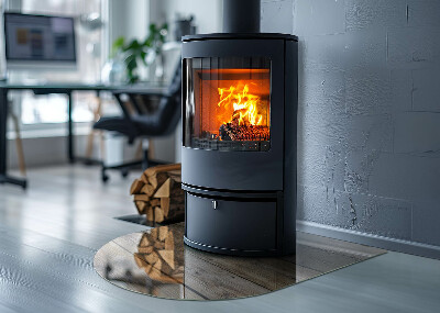 Glasplatte für Kaminöfen Holzmosaik im Layout
