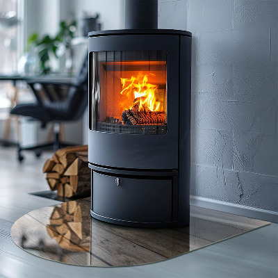 Glasplatte für Kaminöfen Holzmosaik im Layout