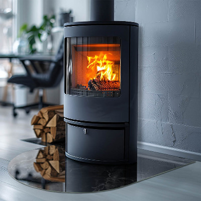 Glasplatte für Kaminöfen Stilvolles Marmor-Motiv