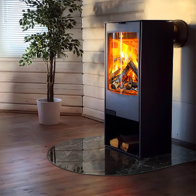 Glasplatte für Kaminöfen Stilvolles Marmor-Motiv