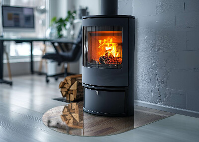 Glasplatte für Kaminöfen Holzmuster in geometrischer Anordnung