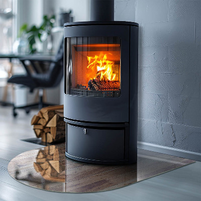 Glasplatte für Kaminöfen Holzmuster in geometrischer Anordnung