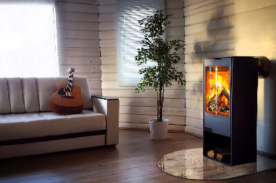 Glasplatte für Kaminöfen Holzmuster in geometrischer Anordnung