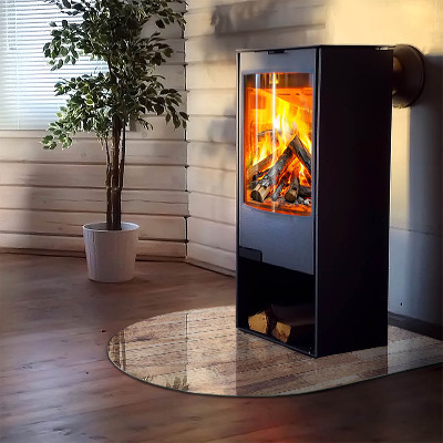 Glasplatte für Kaminöfen Holzmuster in geometrischer Anordnung