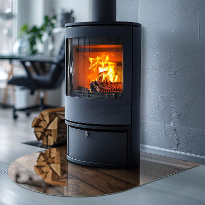 Glasplatte für Kaminöfen Natürliche Holzmaserung