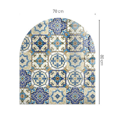 Glasplatte für Kaminöfen Mosaikmotiv mit floralen Akzenten