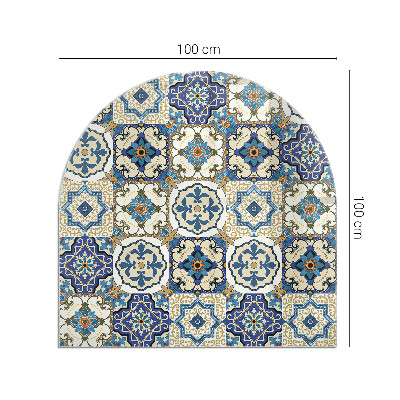 Glasplatte für Kaminöfen Mosaikmotiv mit floralen Akzenten
