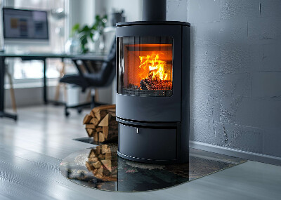 Funkenschutzplatte Kaminöfen Blumenmotiv mit Schmetterlingen