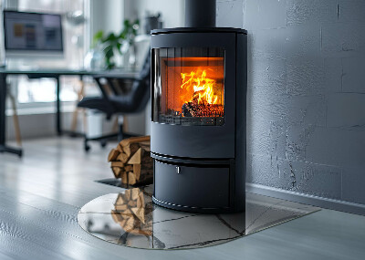 Glasplatte für Kaminöfen Marmoradern im eleganten Stil