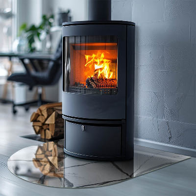 Glasplatte für Kaminöfen Marmoradern im eleganten Stil