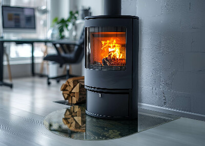 Glasplatte für Kaminöfen Pflanzenmuster mit Schmetterlingen