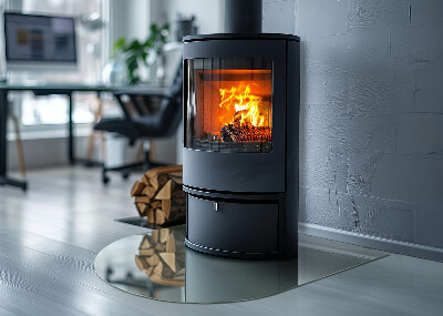 Glasplatte für Kaminöfen Marmormotiv in dezenten Tönen