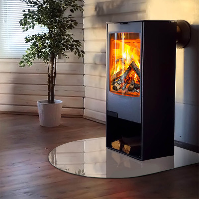 Glasplatte für Kaminöfen Farbe Hellbraun