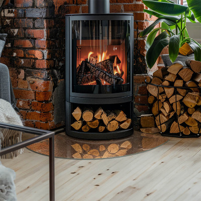 Funkenschutzplatte Glas Natürliches Holzmuster