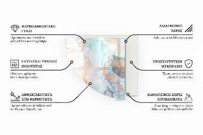 Glasplatte für Kamin Viertelkreis Abstraktes geometrisches Muster