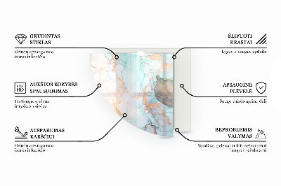 Glasplatte für Kamin Viertelkreis Abstraktes geometrisches Muster
