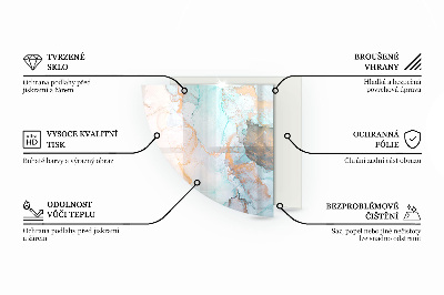 Glasplatte für Kamin Viertelkreis Abstraktes geometrisches Muster