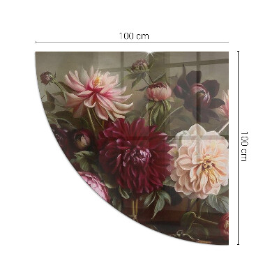 Funkenschutzplatte Glas Blumenstrauß im Detail