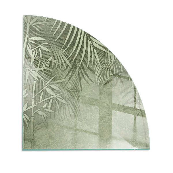 Funkenschutzplatte Glas Tropische Blätter im Hintergrund