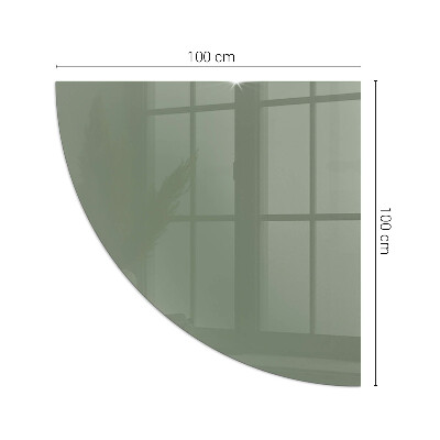 Glasplatte für Kamin Viertelkreis Farbe Oliv