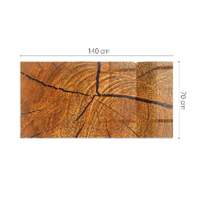 Vorlegeplatte für Kaminöfen Holz im Querschnitt mit natürlicher Maserung