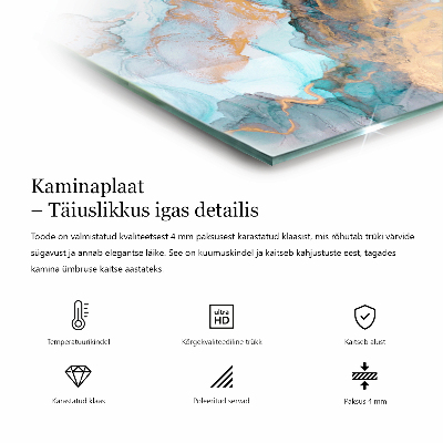 Glasplatte unter Kaminöfen Holzmosaik im Layout