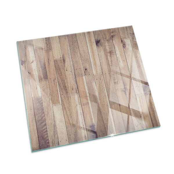 Glasplatte unter Kaminöfen Holzmuster in geometrischer Anordnung