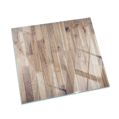 Glasplatte unter Kaminöfen Holzmuster in geometrischer Anordnung