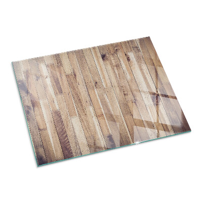 Glasplatte unter Kaminöfen Holzmuster in geometrischer Anordnung
