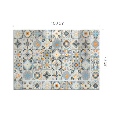 Vorlegeplatte für Kaminöfen Mosaikmuster in gefliesten Formen