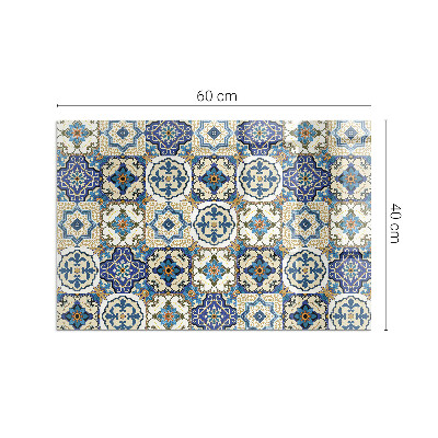 Glasplatte unter Kaminöfen Mosaikmotiv mit floralen Akzenten