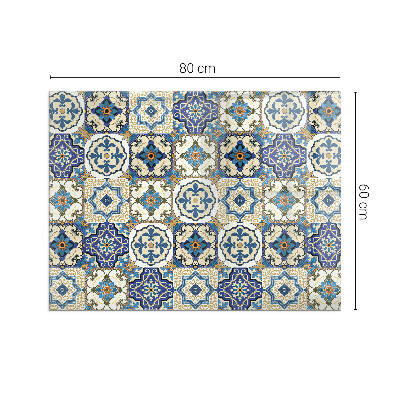 Glasplatte unter Kaminöfen Mosaikmotiv mit floralen Akzenten