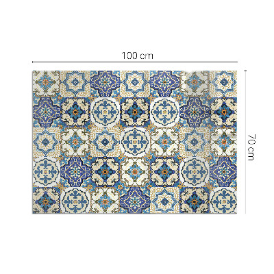 Glasplatte unter Kaminöfen Mosaikmotiv mit floralen Akzenten