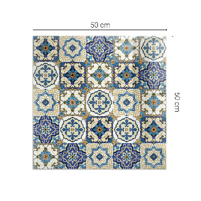 Glasplatte unter Kaminöfen Mosaikmotiv mit floralen Akzenten