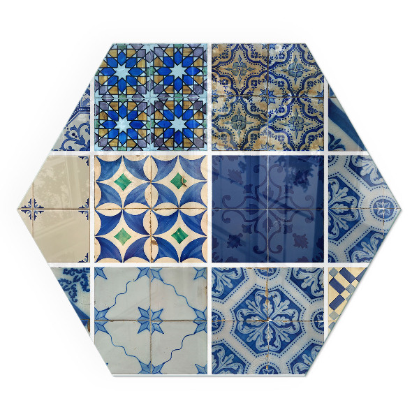 Sechseckige Glasplatte für Kamin Stilvolle Designs, inspiriert von Keramik