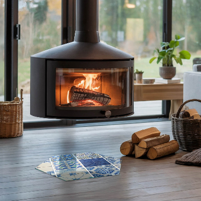 Sechseckige Glasplatte für Kamin Stilvolle Designs, inspiriert von Keramik
