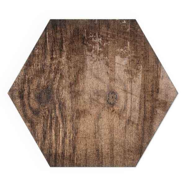 Sechseckige Vorlegeplatte für Kaminöfen Holz im Naturstil