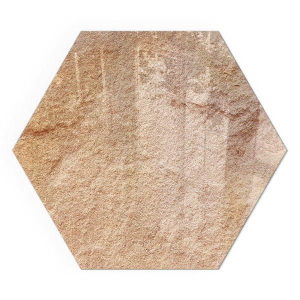 Sechseckige Glasplatte für Öfen Authentisches Steinmotiv