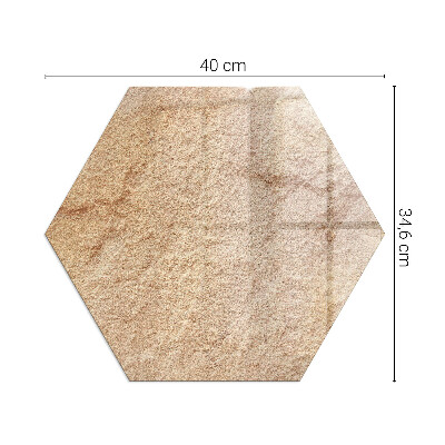 Sechseckige Glasplatte für Öfen Authentisches Steinmotiv